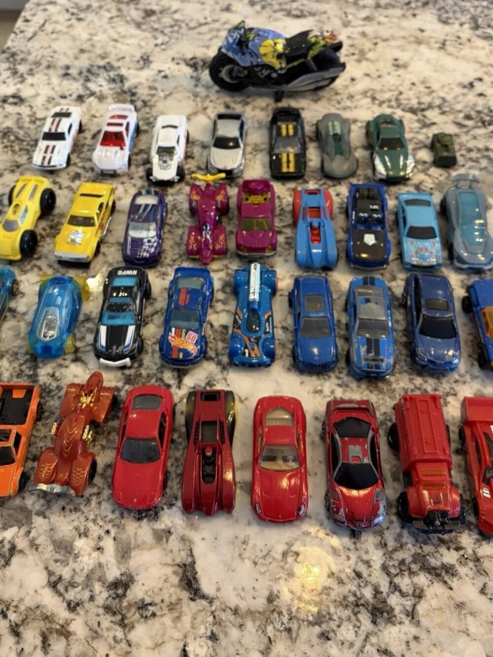 Hot Wheels Cars Lot of 35 Random + Motorcycles